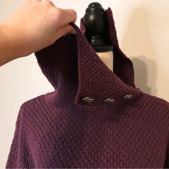 {SOLD} Gorgeous Coldwater Creek Cowl Neck Turtleneck Knit Sweater Leaves Buttons - Picture 9 of 15